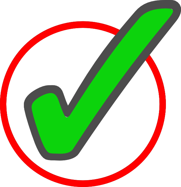 Green check mark in. Checkmark clipart feature