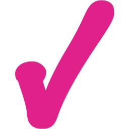 Barbie check mark icon. Checkmark clipart pink