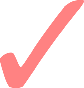 Light red check mark. Checkmark clipart pink