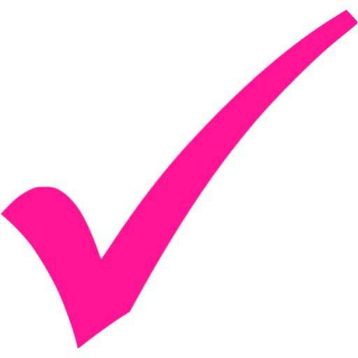 Deep check mark icon. Checkmark clipart pink