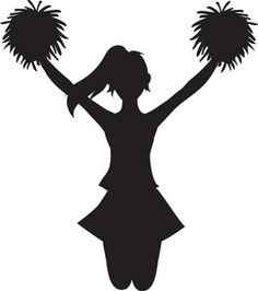 cheerleading clipart black and white