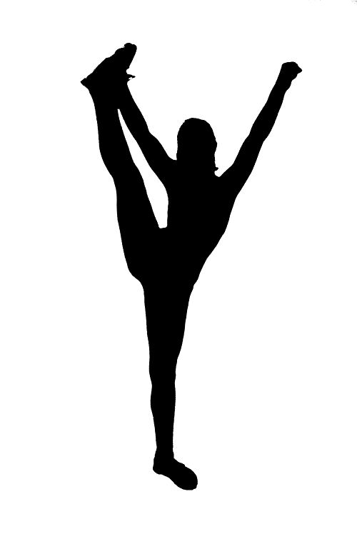 Silhouette competitive cheer designs. Cheerleader clipart heel stretch