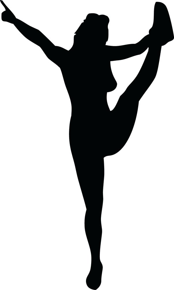 Jumping silhouette at getdrawings. Cheerleader clipart heel stretch