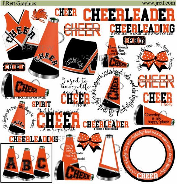 Cheer clipart orange. Cheerleader clip art more