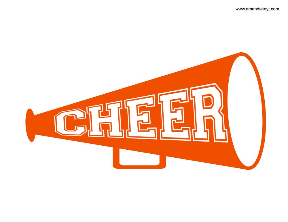 cheerleader clipart orange blue