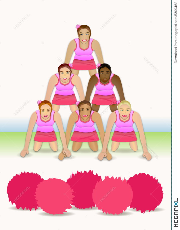 cheerleader clipart pyramid