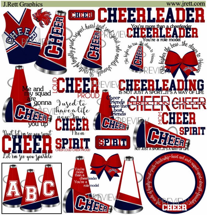 cheer clipart red blue