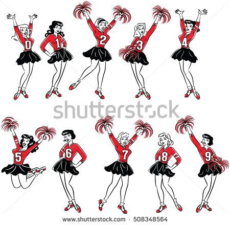 cheer clipart vintage