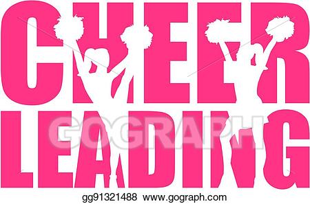 Cheerleader clipart word. Vector illustration cheerleading with