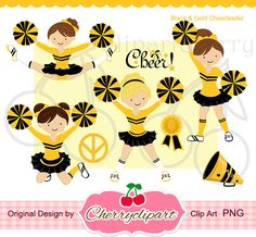 And black cheerleader set. Cheer clipart yellow