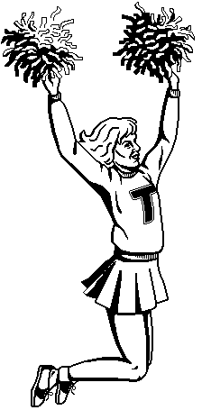 Cheerleader clipart black and white.  collection of jumping