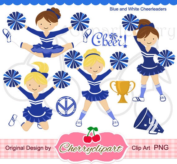 cheerleader clipart blue
