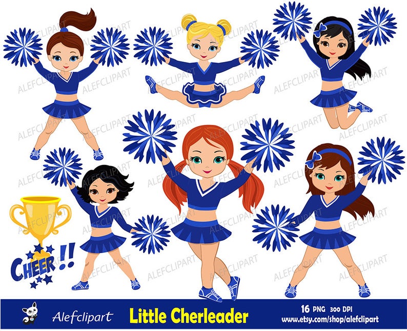 cheerleader clipart blue