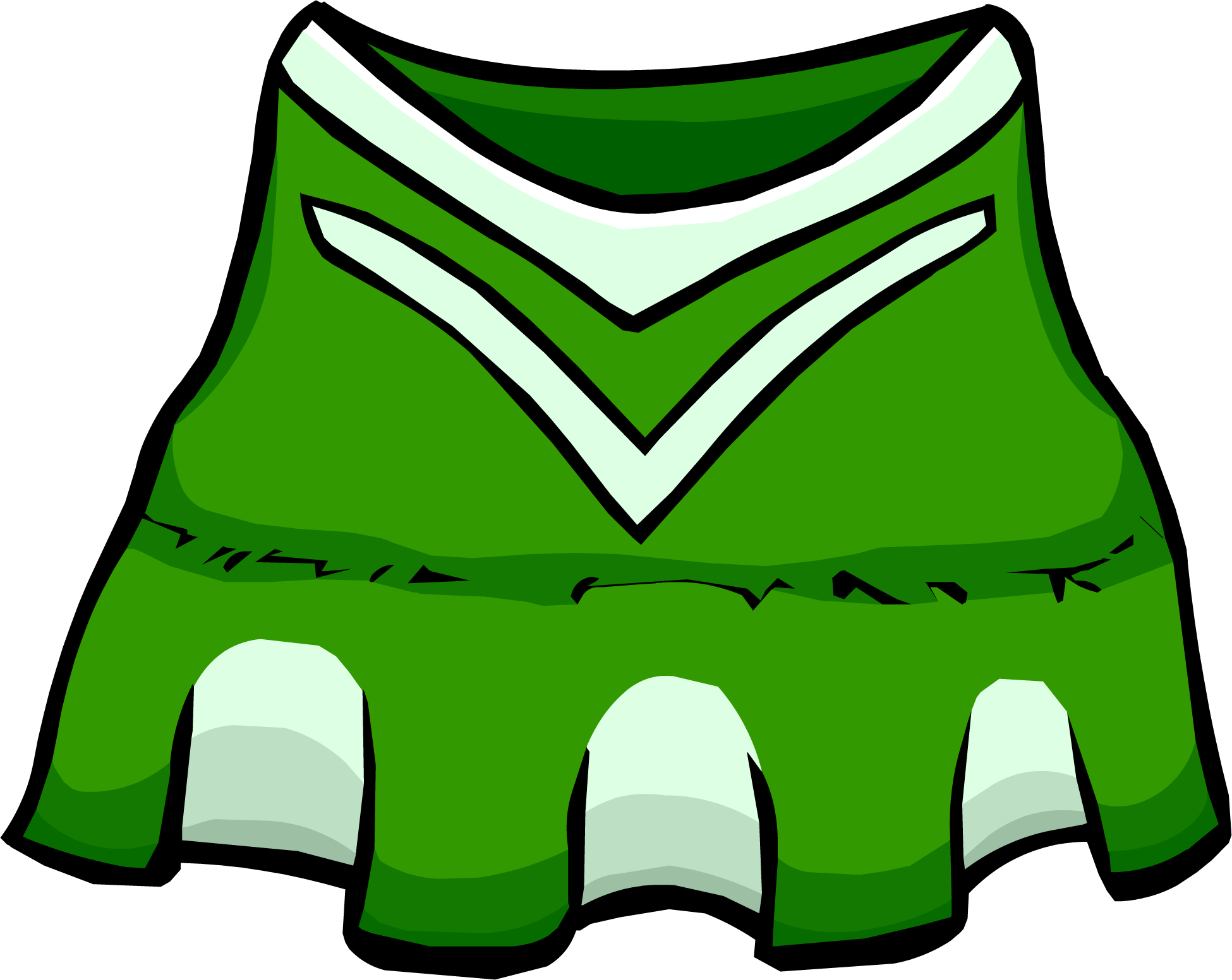 Clipart clothes cheerleader. Green outfit club penguin