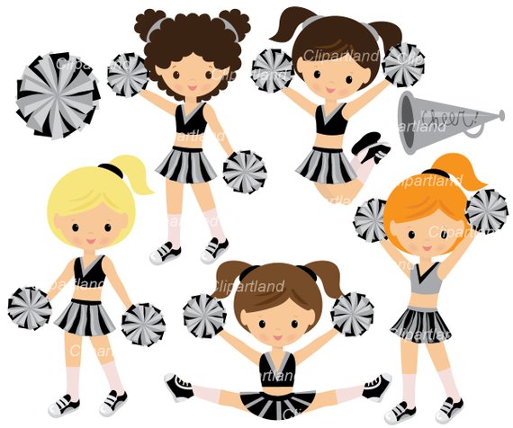 Instant download clip art. Cheerleader clipart cute