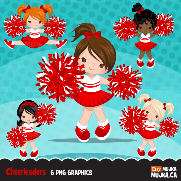 cheerleader clipart red