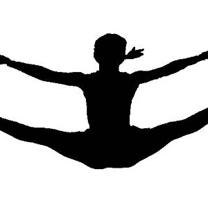 Cheer stunt silhouette at. Cheerleader clipart toe touch