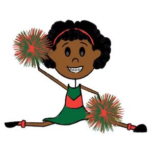 Free and white cheerleader. Cheerleading clipart african american