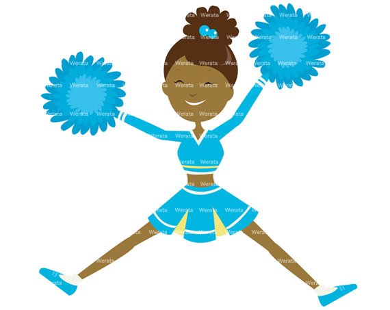 Cheerleading clipart african american. Black cheerleader 