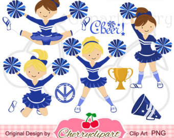 cheerleading clipart blue gold