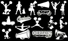 Cheer clipart pop art. Cheerleader silhouettes silhouette cheering