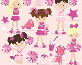 cheerleading clipart pink