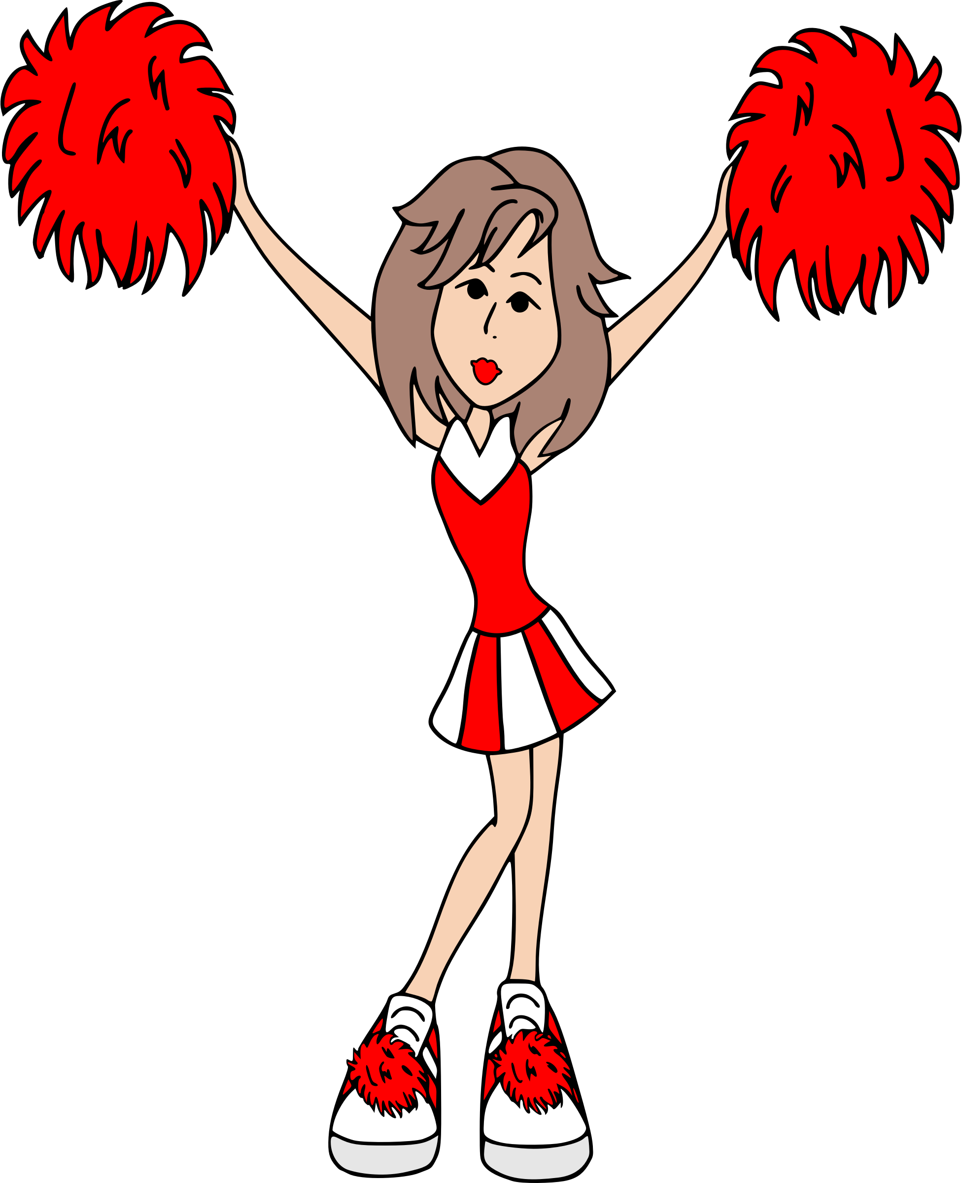 red clipart cheerleader