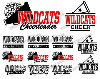 Cheerleading clipart wildcat. Wildcats cheer etsy mom
