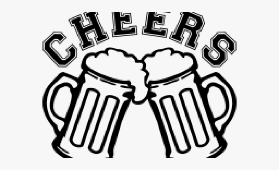 cheers clipart black and white