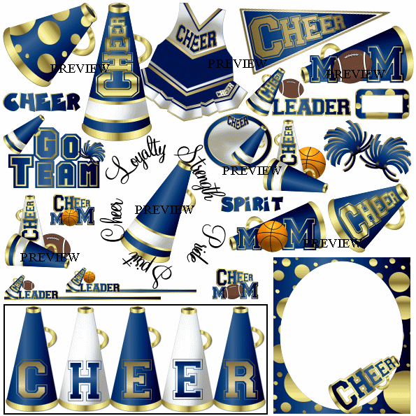 cheers clipart blue gold