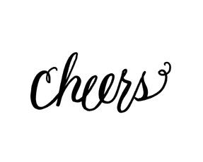 cheers clipart calligraphy