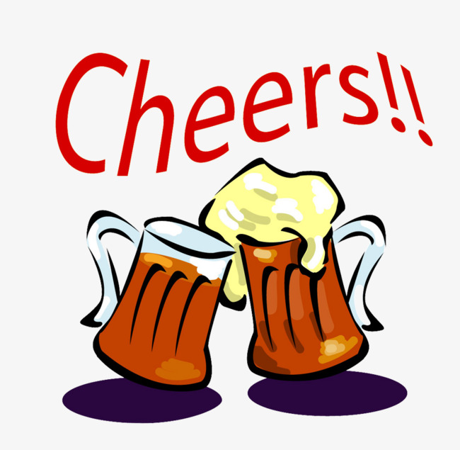 Celebration glasses beer png. Cheers clipart cartoon