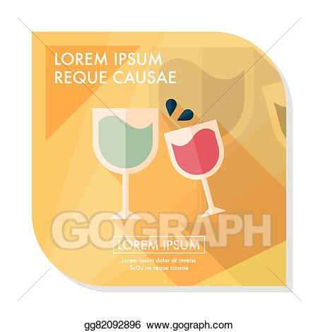 Vector flat icon with. Cheers clipart martini glass