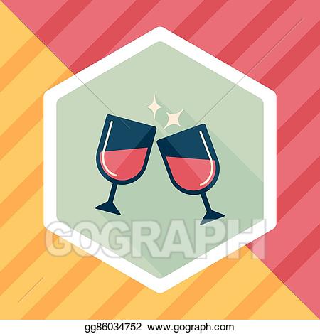 Cheers clipart martini glass. Vector flat icon with