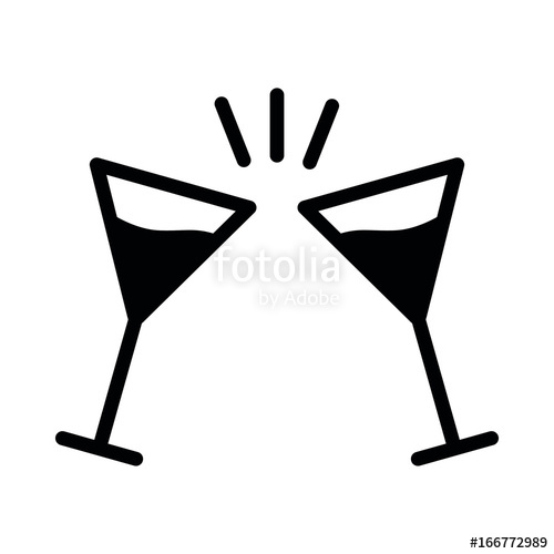 Cheers clipart martini glass. Celebration cocktail icon vector