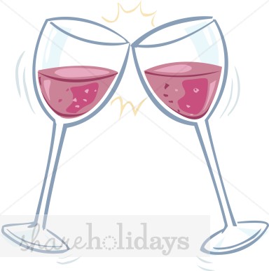 . Cheers clipart wine