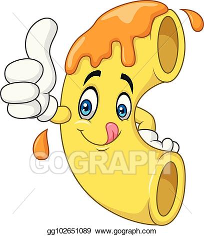 Vector illustration macaroni and. Cheese clipart character