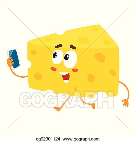 Cheese clipart character. Eps vector cute and