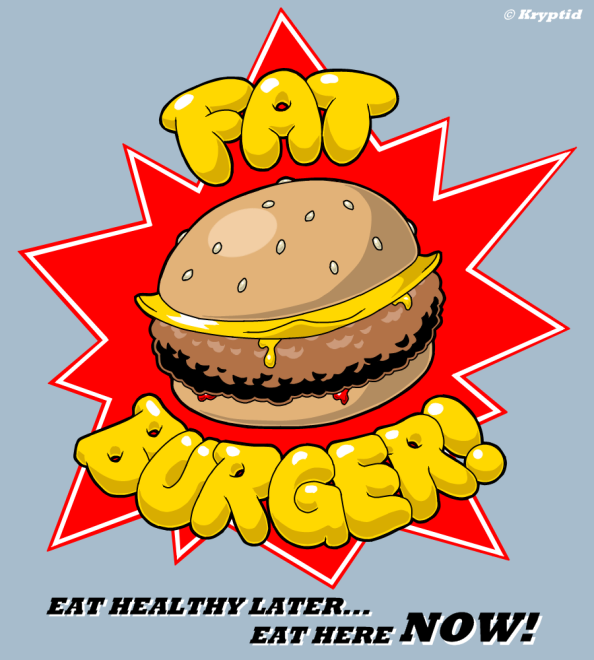 Cheeseburger clipart greasy food. Fat burger logo by