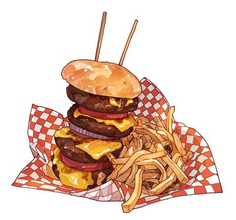 cheeseburger clipart hamburger fry