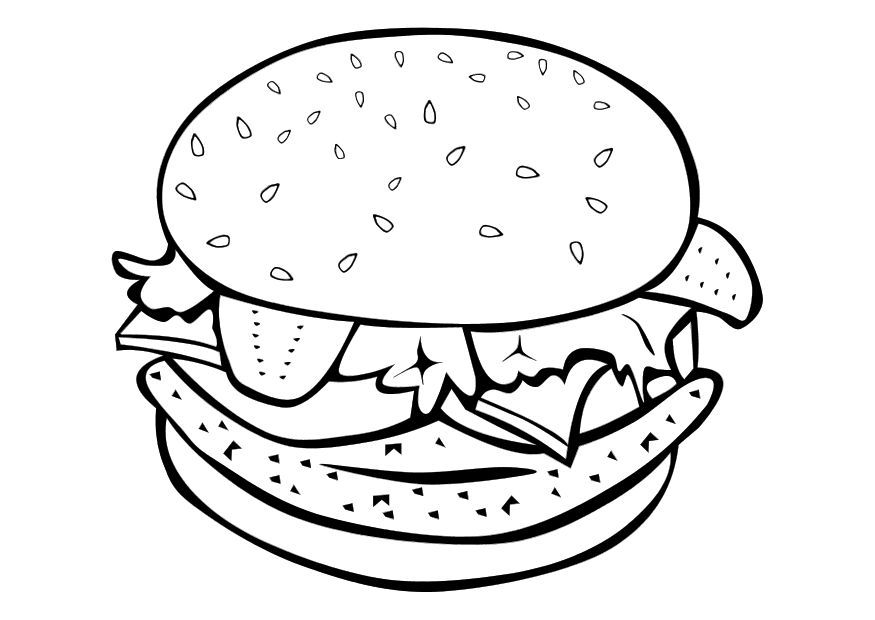Best junk food burger. Hamburger clipart coloring