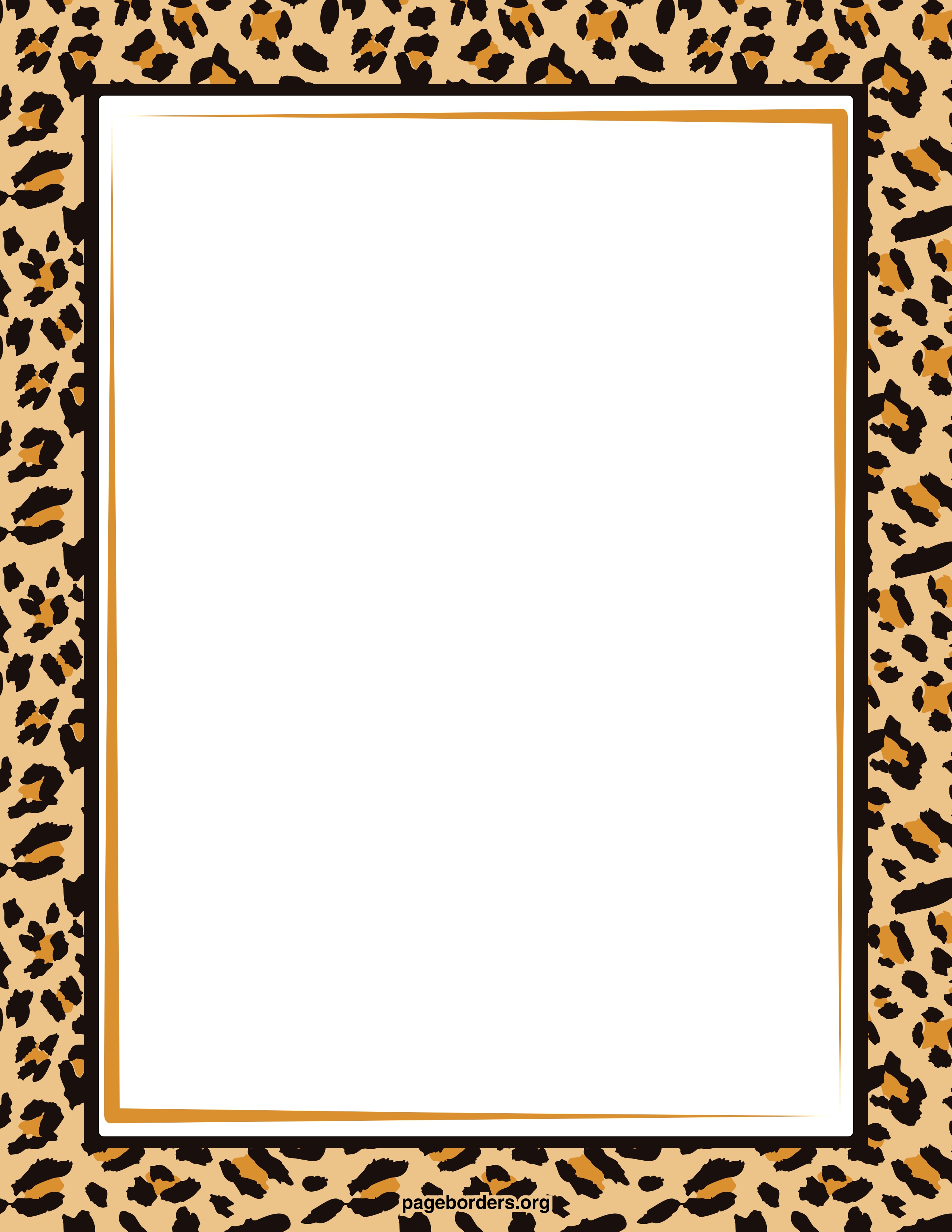 Print clip art library. Cheetah clipart border