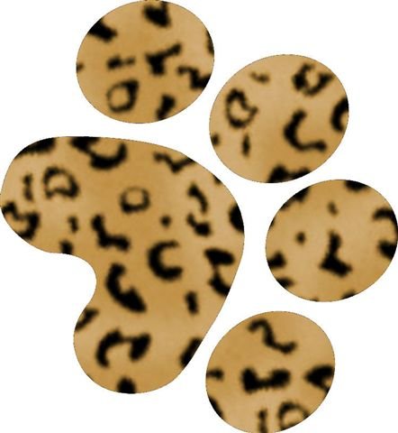 Leopard clip art image. Cheetah clipart paw print