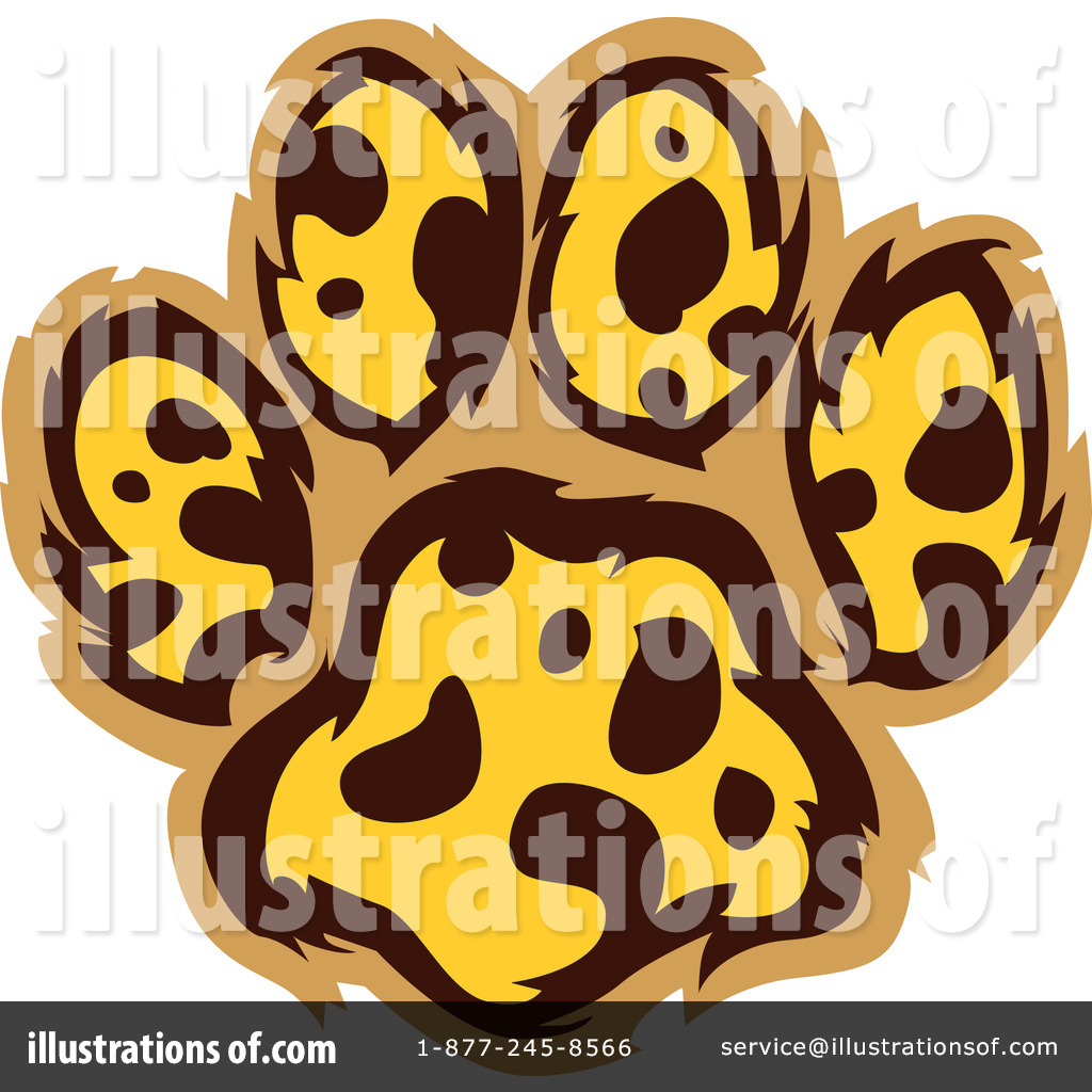 Cheetah clipart paw print. Leopard illustration by kj