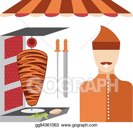 Chef clipart arabic. Eps illustration flat design