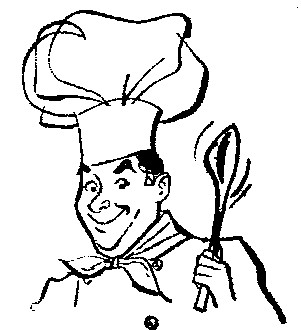 chef clipart black and white