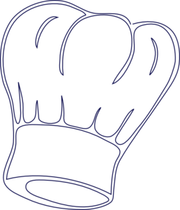 Outlined clip art at. Chef clipart chef hat