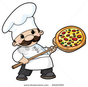 Chef clipart cute. A with combination pizza