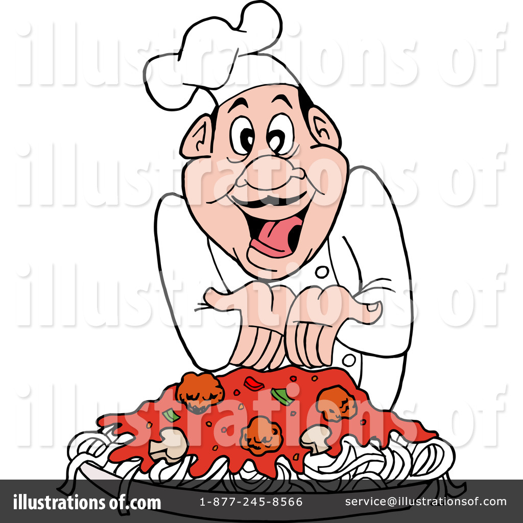 Chef clipart spaghetti. Illustration by lafftoon royaltyfree