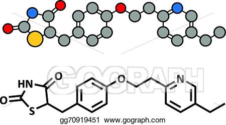 Chemical clipart chemical structure. Vector art pioglitazone diabetes